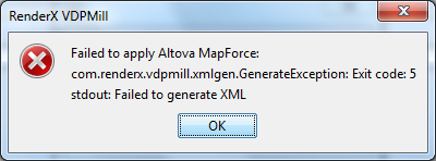 XML Generation Failure