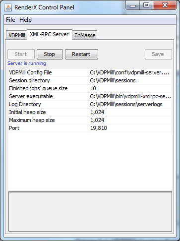 VDPMill Control Panel XML-RPC Server Configuration